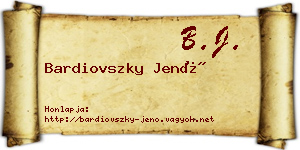 Bardiovszky Jenő névjegykártya