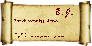 Bardiovszky Jenő névjegykártya