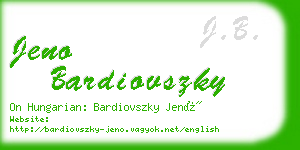 jeno bardiovszky business card